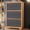 Ver imagem 7 de Guarda Roupa Solteiro Doble 04 Portas e Cômoda Unno Freijo Titanium - Móveis Albatroz
