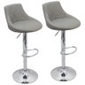 Kit 2 Banquetas Milano Carmel Estofada Giratória C/ Regulagem - Cinza - 1