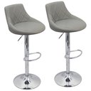 Ver imagem 1 de Kit 2 Banquetas Milano Carmel Estofada Giratória C/ Regulagem - Cinza