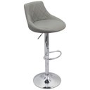 Ver imagem 2 de Kit 2 Banquetas Milano Carmel Estofada Giratória C/ Regulagem - Cinza