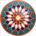 Ver imagem 1 de Mandala Indiana Piso Mosaico Vitral Árabe Cerâmico 80cm