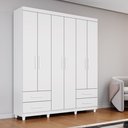 Ver imagem 1 de Guarda Roupa Casal 6 Portas 4 Gavetas Califórnia Branco