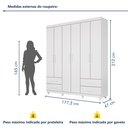 Ver imagem 3 de Guarda Roupa Casal 6 Portas 4 Gavetas Califórnia Branco