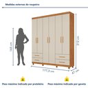Ver imagem 3 de Guarda Roupa Casal 6 Portas 4 Gavetas Califórnia
