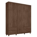 Ver imagem 2 de Guarda Roupa Casal 6 Portas 4 Gavetas Califórnia Marrom/Cacau