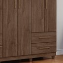 Ver imagem 4 de Guarda Roupa Casal 6 Portas 4 Gavetas Califórnia Marrom/Cacau