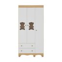 Ver imagem 7 de Guarda-roupa Infantil 92cm com Vidro 3 Portas e 2 Gavetas Ternura Multimóveis Mp4477 Madeirado/