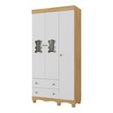 Ver imagem 2 de Guarda-roupa Infantil 92cm com Vidro 3 Portas e 2 Gavetas Ternura Multimóveis Mp4477 Madeirado/
