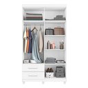 Ver imagem 7 de Guarda Roupa Solteiro 4 Portas 2 Gavetas Califórnia Branco