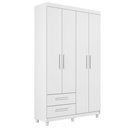 Ver imagem 2 de Guarda Roupa Solteiro 4 Portas 2 Gavetas Califórnia Branco