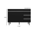 Ver imagem 4 de Balcão Gabinete para Cozinha Andréia 100cm 2 Portas 3 Gavetas:preto