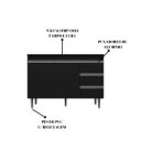 Ver imagem 3 de Balcão Gabinete para Cozinha Andréia 100cm 2 Portas 3 Gavetas:preto