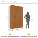 Ver imagem 3 de Guarda Roupa Solteiro 4 Portas 2 Gavetas Califórnia