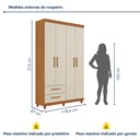 Ver imagem 3 de Guarda Roupa Solteiro 4 Portas 2 Gavetas Califórnia