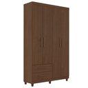 Ver imagem 2 de Guarda Roupa Solteiro 4 Portas 2 Gavetas Califórnia Marrom/Cacau