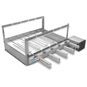 Grill Giratório Elétrico Inox para churrasqueira com 5 Espetos:Direito
