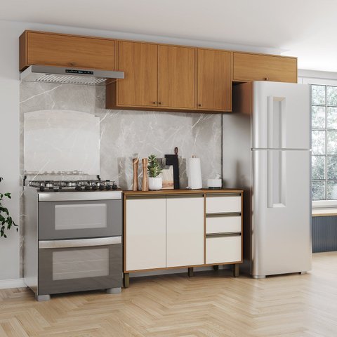 Cozinha Modulada Compacta 5 Peças com Balcão Pia com Tampo Venaly