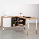 Ver imagem 1 de Mesa Escrivaninha Balcão Credenza 1 Gav Home Office Flexus 1 Porta 120cm