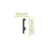 Kit com 10 Barras Rodapé de Poliestireno 12cm X 15mm Liso 22,5m - 3