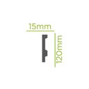 Ver imagem 3 de Kit com 10 Barras Rodapé de Poliestireno 12CMX15MM Liso 22,5m Branco Riplain