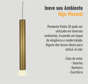 Ver imagem 6 de Kit 2 Pendente Tubo Palito Moderno 30cm - Ouro