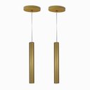 Ver imagem 1 de Kit 2 Pendente Tubo Palito Moderno 30cm - Ouro