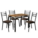 Ver imagem 1 de Mesa de Jantar Malva 91 Cm Tampo Retangular Preto Demolição com 4 Cadeiras 061 Preto Madeira