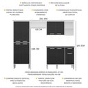 Ver imagem 3 de Cozinha Compacta c/ 3 Leds 4 pçs Xangai Multimóveis V3415 Branca/Preta
