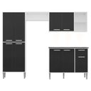 Ver imagem 6 de Cozinha Compacta c/ 3 Leds 4 pçs Xangai Multimóveis V3415 Branca/Preta