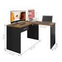 Ver imagem 4 de Mesa em L de Canto Nikola Outros 1 Gaveta MDP 127cm Preto Freijó Leão Móveis