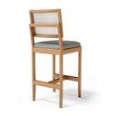 Ver imagem 5 de Kit com 2 Banqueta Milena Madeira Maciça Assento Estofado Encosto de Tela Sintética Veludo Chumbo 10