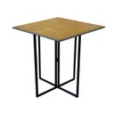 Ver imagem 1 de Mesa Industrial Quadrada Preta 70x70cm Tampo Madeira Imbuia