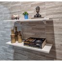 Ver imagem 1 de Kit 2 Prateleiras Brancas 100% Mdf 80x20 C Suporte Tucano