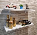 Ver imagem 2 de Kit 2 Prateleiras Brancas 100% Mdf 80x20 C Suporte Tucano