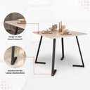 Ver imagem 4 de Mesa de Jantar de Aço 80x80 Reforçada Industrial Nantes - Preto/off White