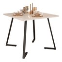 Ver imagem 2 de Mesa de Jantar de Aço 80x80 Reforçada Industrial Nantes - Preto/off White