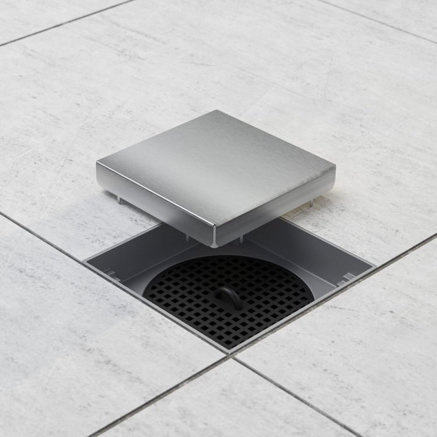Kit 3 Ralo Oculto Quadrado de 15x15 com Tampa em Inox Astra - 9