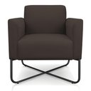 Ver imagem 4 de Kit 02 Poltronas Marisa Suede Marrom Base X Industrial Preta