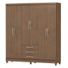 Guarda-roupa Solteiro 6 Portas de Abrir sem Espelho e 3 Gavetas Toledo Terrano - Mx Móveis - 2