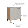 Cozinha Modulada Completa 6 Peças com Cristaleira 12 Portas 3 Gavetas Jade - 8