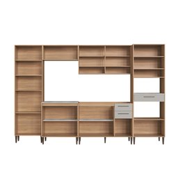 Cozinha Modulada Completa 6 Peças com Cristaleira 12 Portas 3 Gavetas Jade - 4