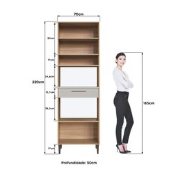 Cozinha Modulada Completa 6 Peças com Cristaleira 13 Portas 4 Gavetas Jade - 7