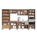 Ver imagem 7 de Cozinha Modulada Completa 6 Peças com Cristaleira 12 Portas 3 Gavetas Jade Marrom/Freijó/Arenas