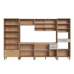 Cozinha Modulada Completa 6 Peças com Cristaleira 13 Portas 4 Gavetas Jade - 11