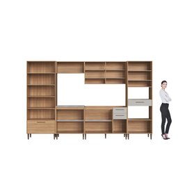Cozinha Modulada Completa 6 Peças com Cristaleira 13 Portas 4 Gavetas Jade - 10
