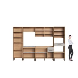 Cozinha Modulada Completa 6 Peças com Cristaleira 12 Portas 3 Gavetas Jade - 5