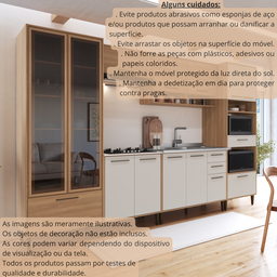 Cozinha Modulada Completa 6 Peças com Cristaleira 12 Portas 3 Gavetas Jade - 14