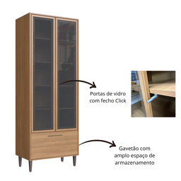 Cozinha Modulada Completa 6 Peças com Cristaleira 12 Portas 3 Gavetas Jade - 12