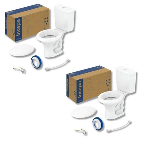 Kit 2 de Bacia com Caixa Acoplada 3/6L Zip Branco Incepa