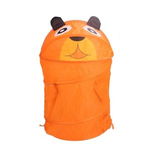 Cesto de Roupas Organizador Brinquedos Dobrável Animais Bichinhos Infantil Multiuso Cor:laranja;tama